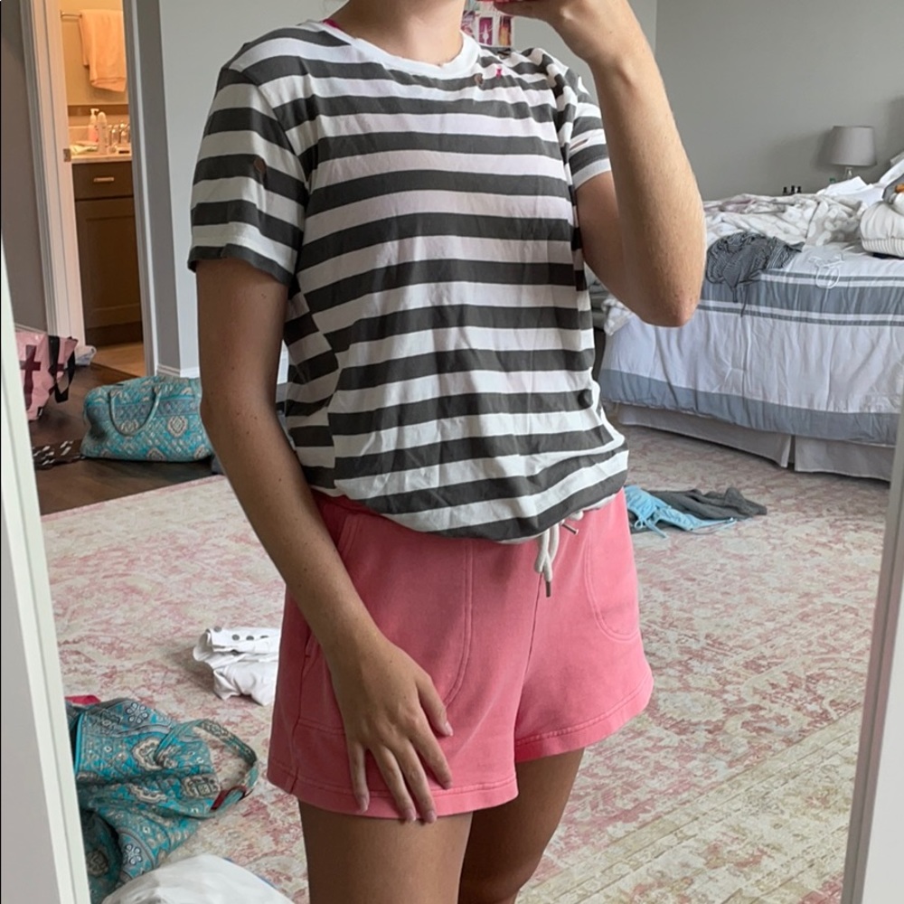 striped top with rips